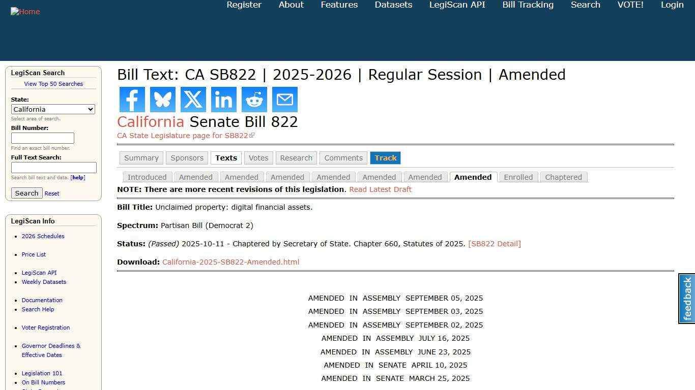 Bill Text: CA SB822 2025-2026 Regular Session Amended LegiScan